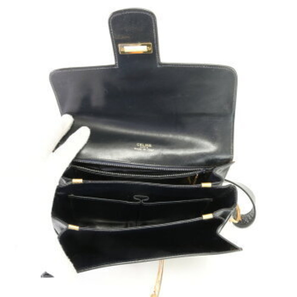 Celine Carriage Hardware Leather Shoulder Bag Tote Black EFV - Picture 13 of 14